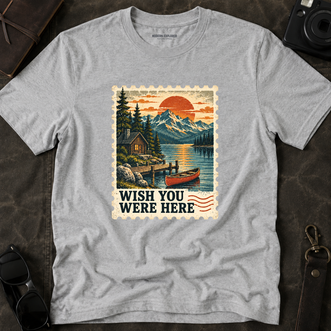 'Wish You Were Here' Vintage Postage Stamp Tee