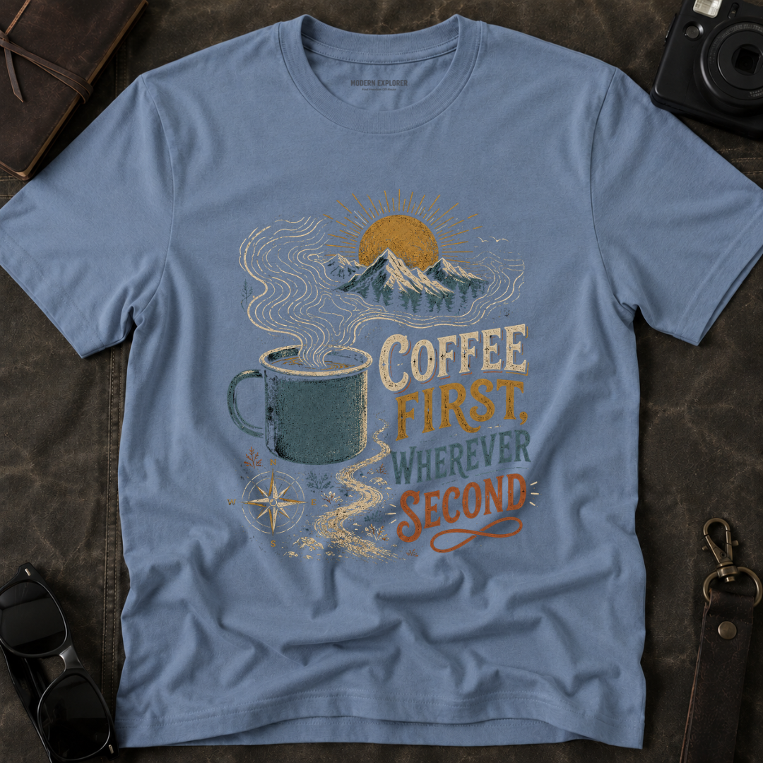 'Coffee First, Wherever Second' T-Shirt