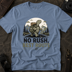 'No Rush, Best Route' Turtle Hiker Graphic Tee