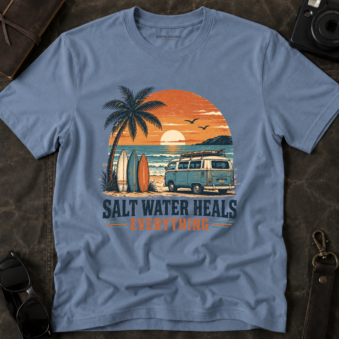 'Salt Water Heals Everything' Vibrant Graphic Tee
