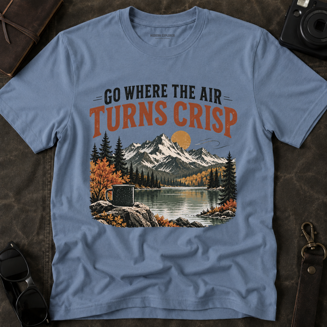 "Go Where the Air Turns Crisp" Vintage Mountain Tee