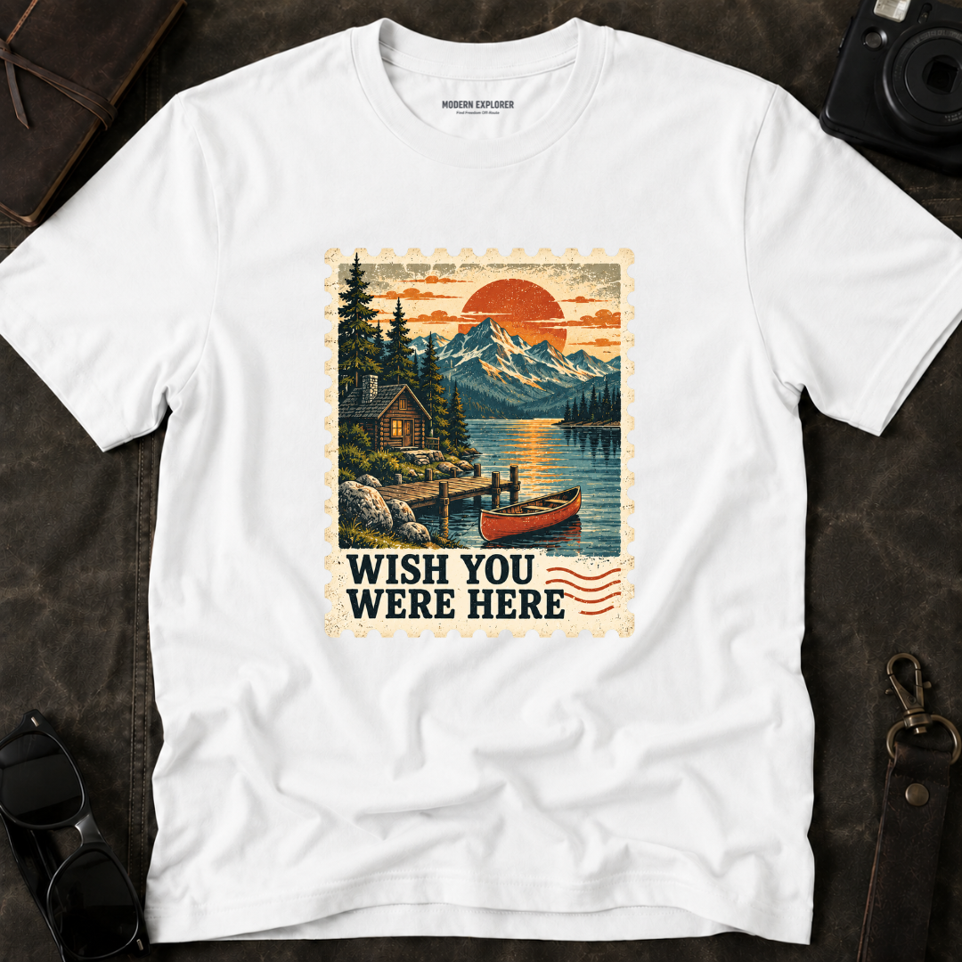 'Wish You Were Here' Vintage Postage Stamp Tee