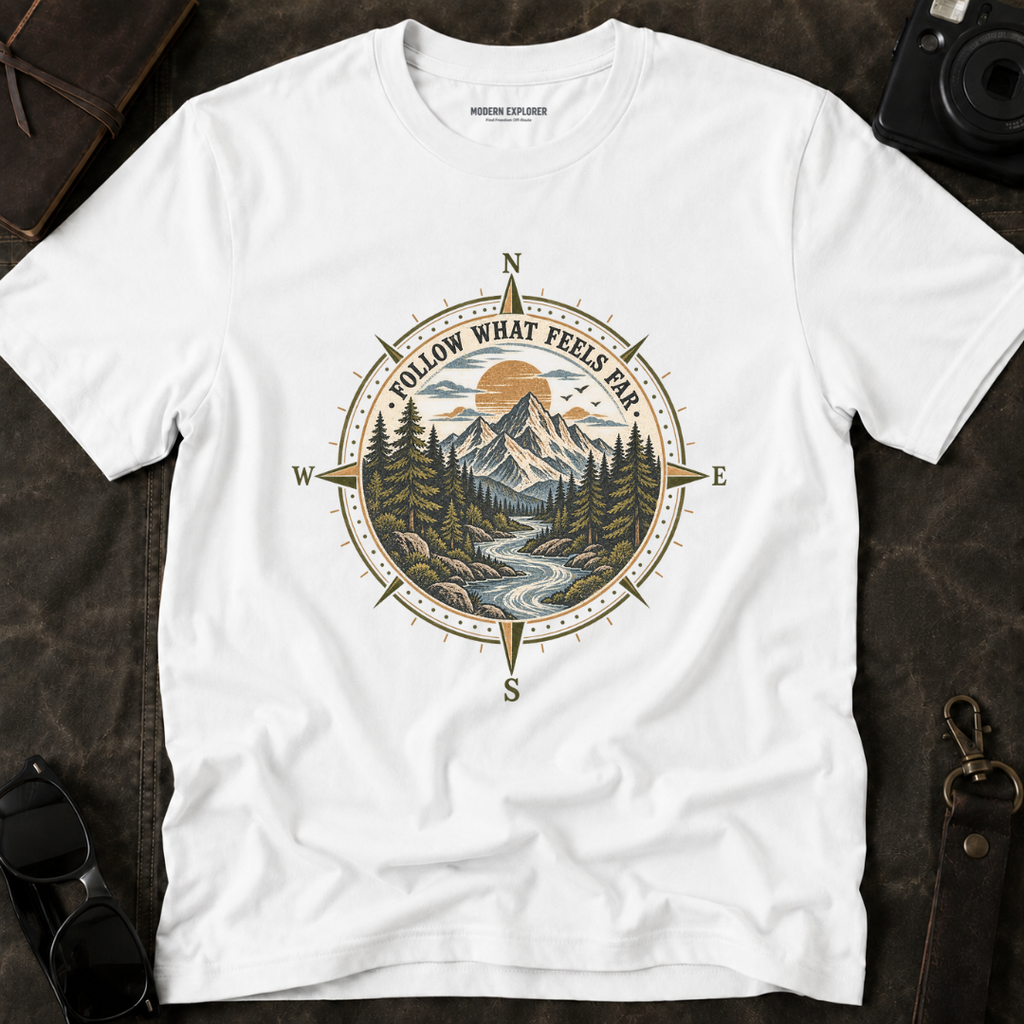 Follow What Feels Far Compass Tee