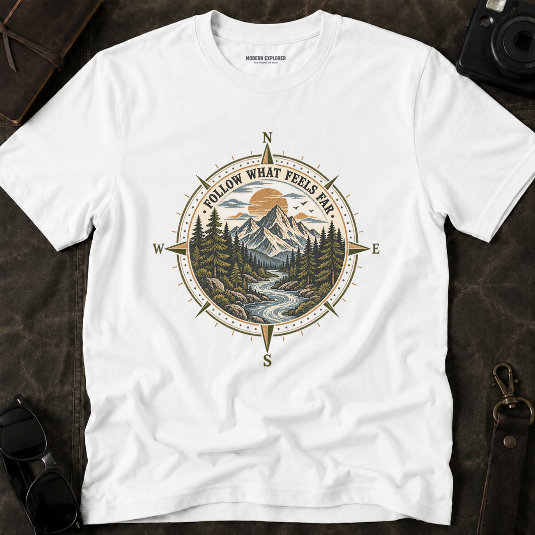 Follow What Feels Far Compass Tee