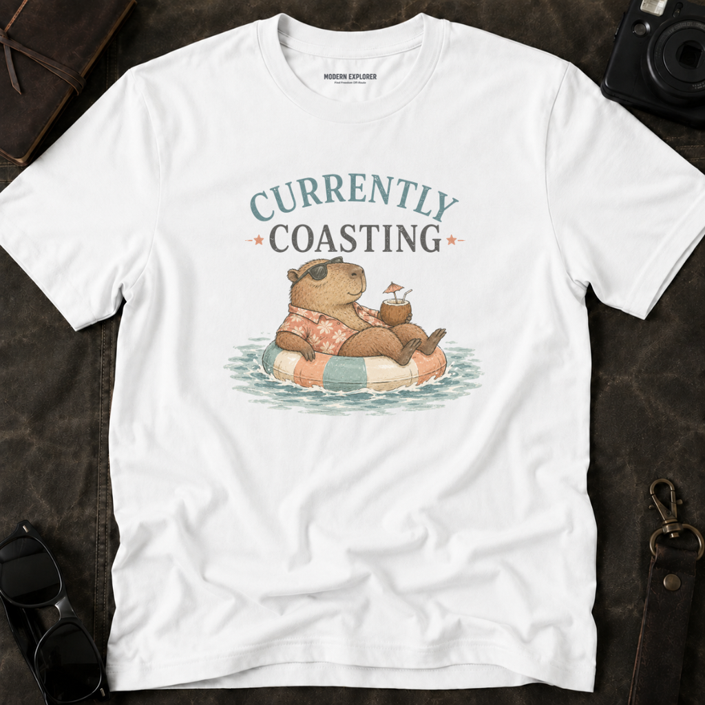 'Currently Coasting' Capybara Tee
