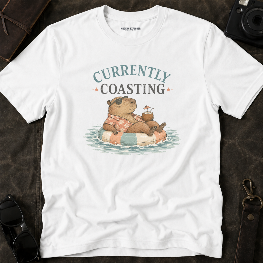'Currently Coasting' Capybara Tee