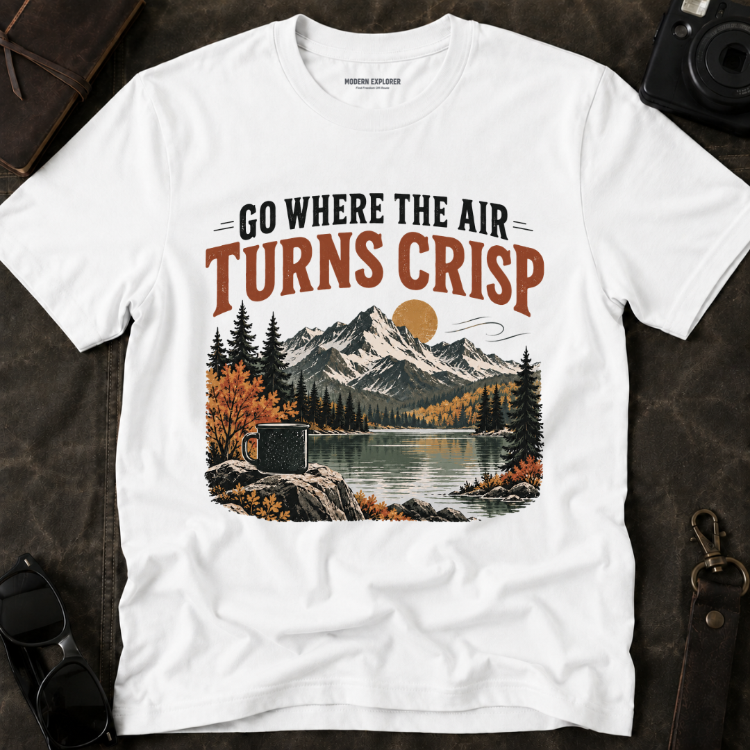 "Go Where the Air Turns Crisp" Vintage Mountain Tee