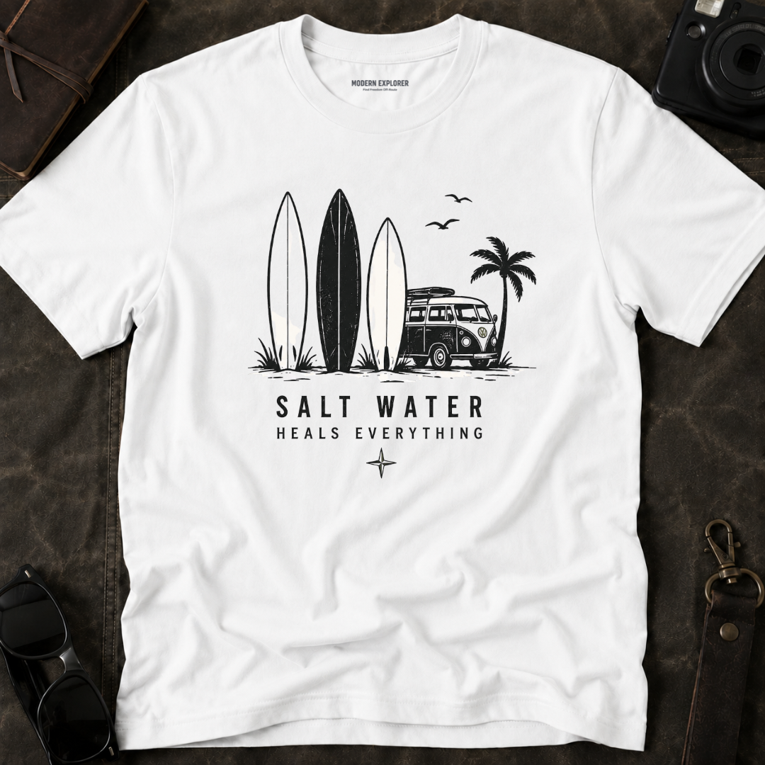 Salt Water Heals Everything Surf T-Shirt