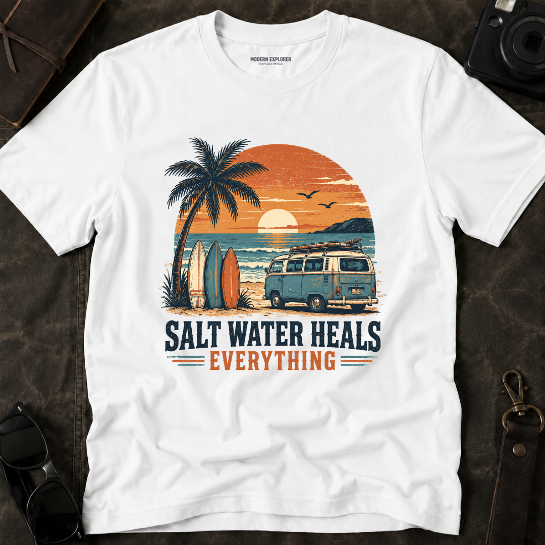 'Salt Water Heals Everything' Vibrant Graphic Tee