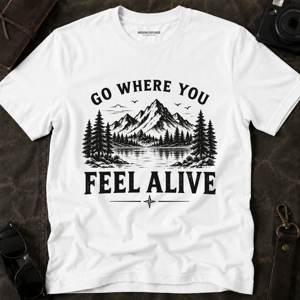 Go Where You Feel Alive Mountain T-Shirt