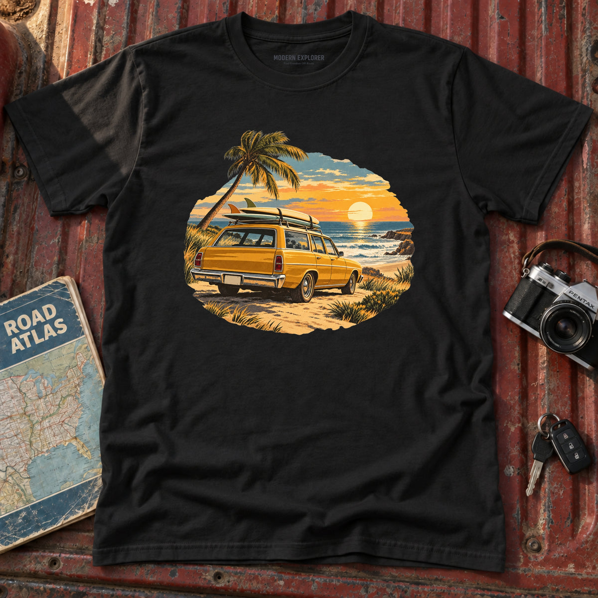 Golden Hour Surf Wagon Tee