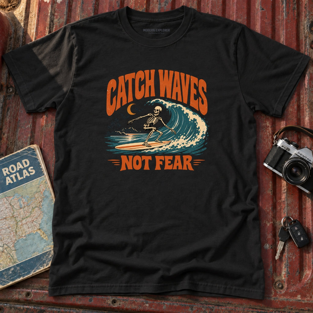 "Catch Waves Not Fear" Halloween Graphic Tee