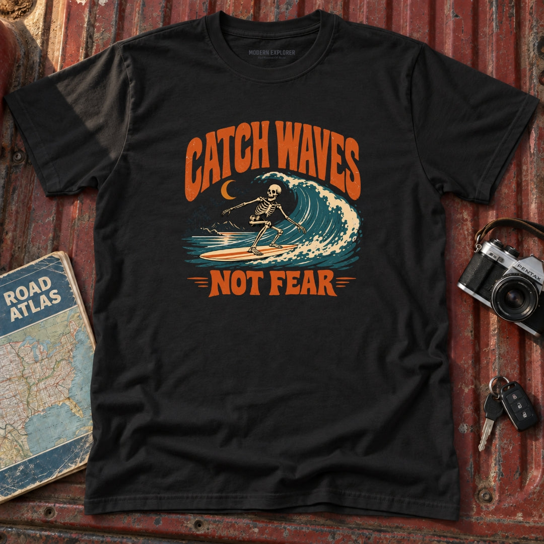"Catch Waves Not Fear" Halloween Graphic Tee