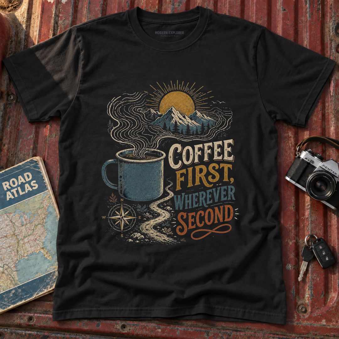 'Coffee First, Wherever Second' T-Shirt