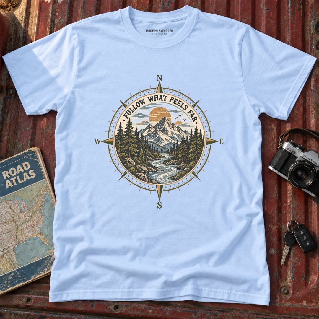 Follow What Feels Far Compass Tee