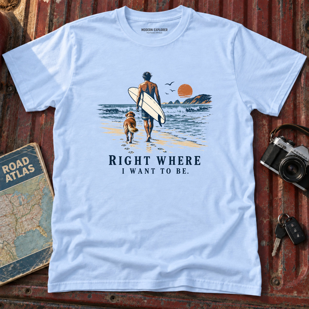 "Right Where I Want To Be" Beach Tee