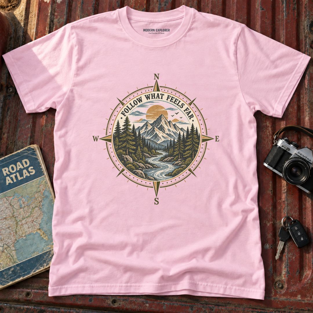 Follow What Feels Far Compass Tee