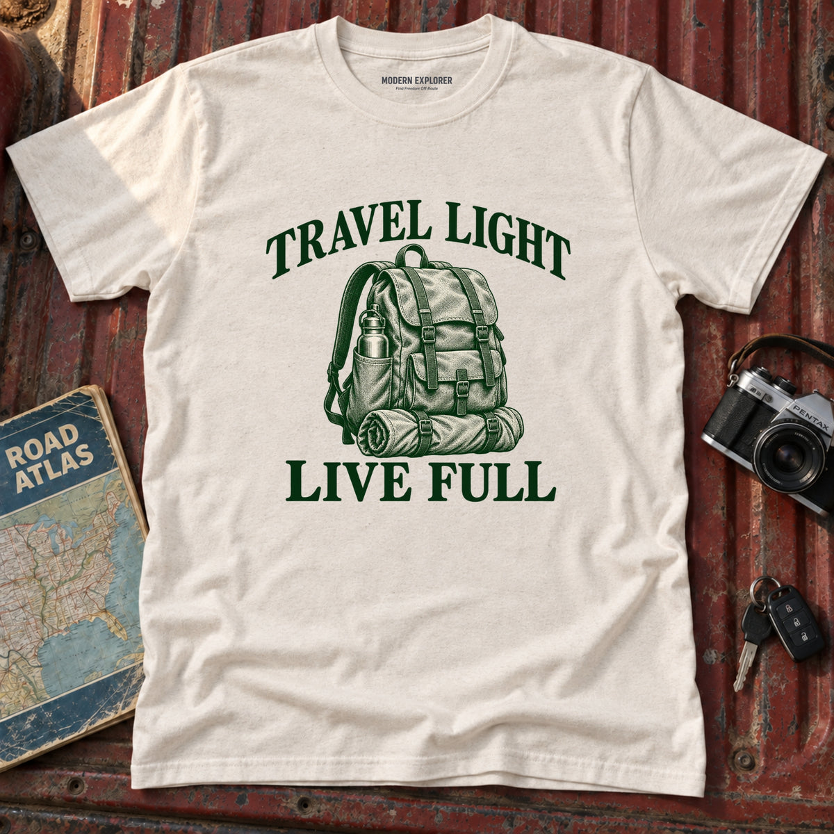"Travel Light Live Full" Adventure Graphic Tee