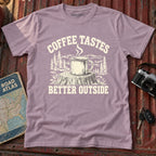 "Coffee Tastes Better Outside" Graphic Tee