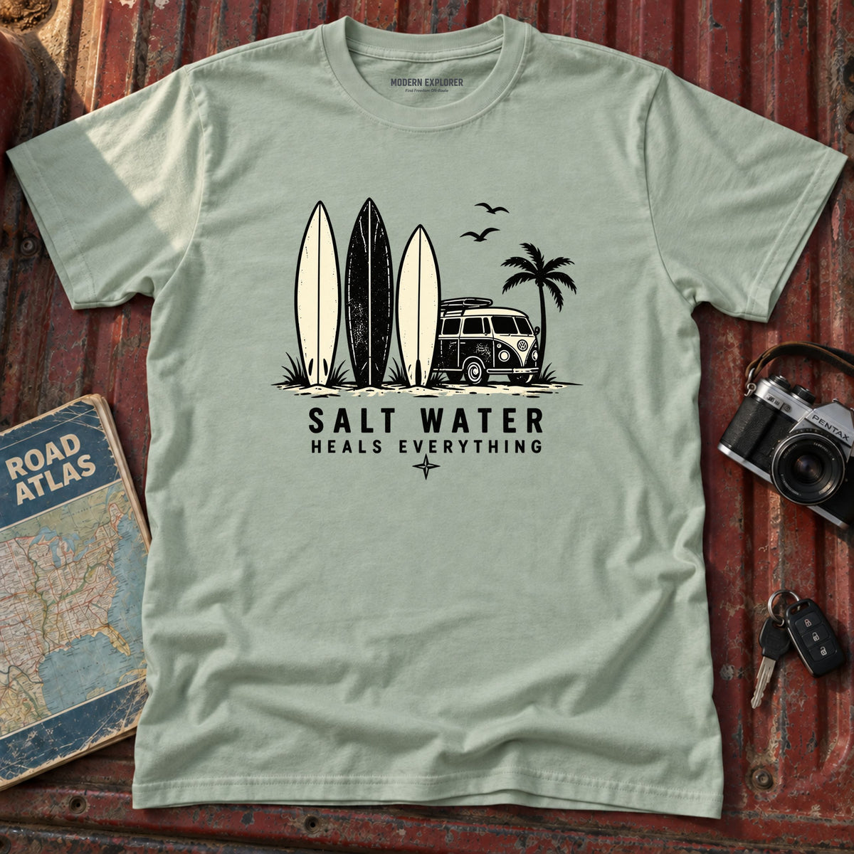 Salt Water Heals Everything Surf T-Shirt