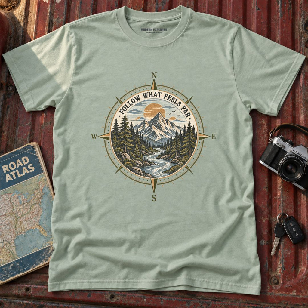 Follow What Feels Far Compass Tee