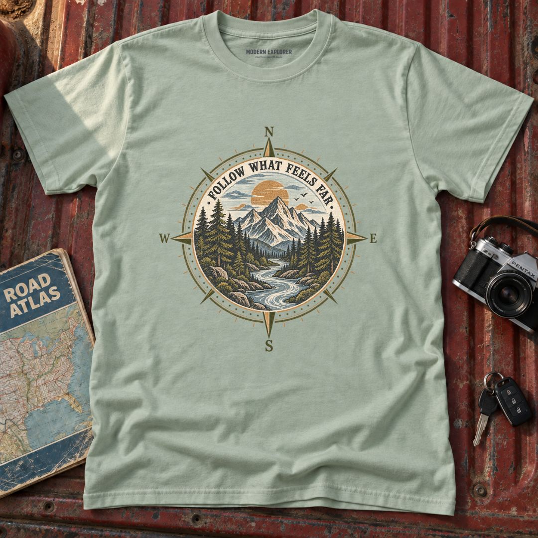 Follow What Feels Far Compass Tee