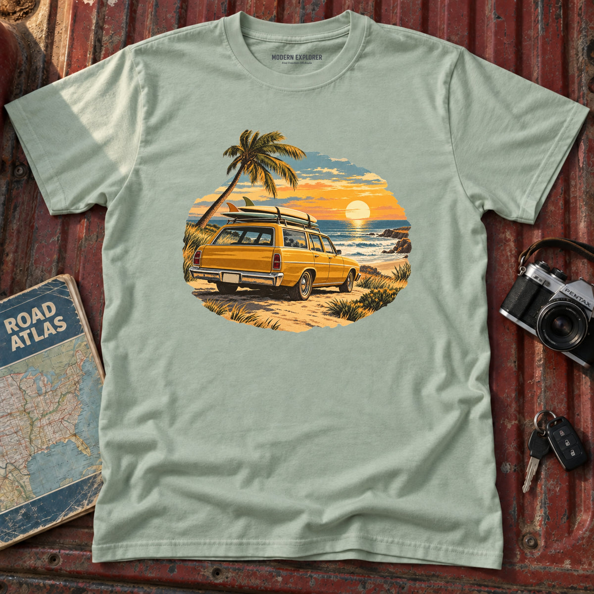 Golden Hour Surf Wagon Tee