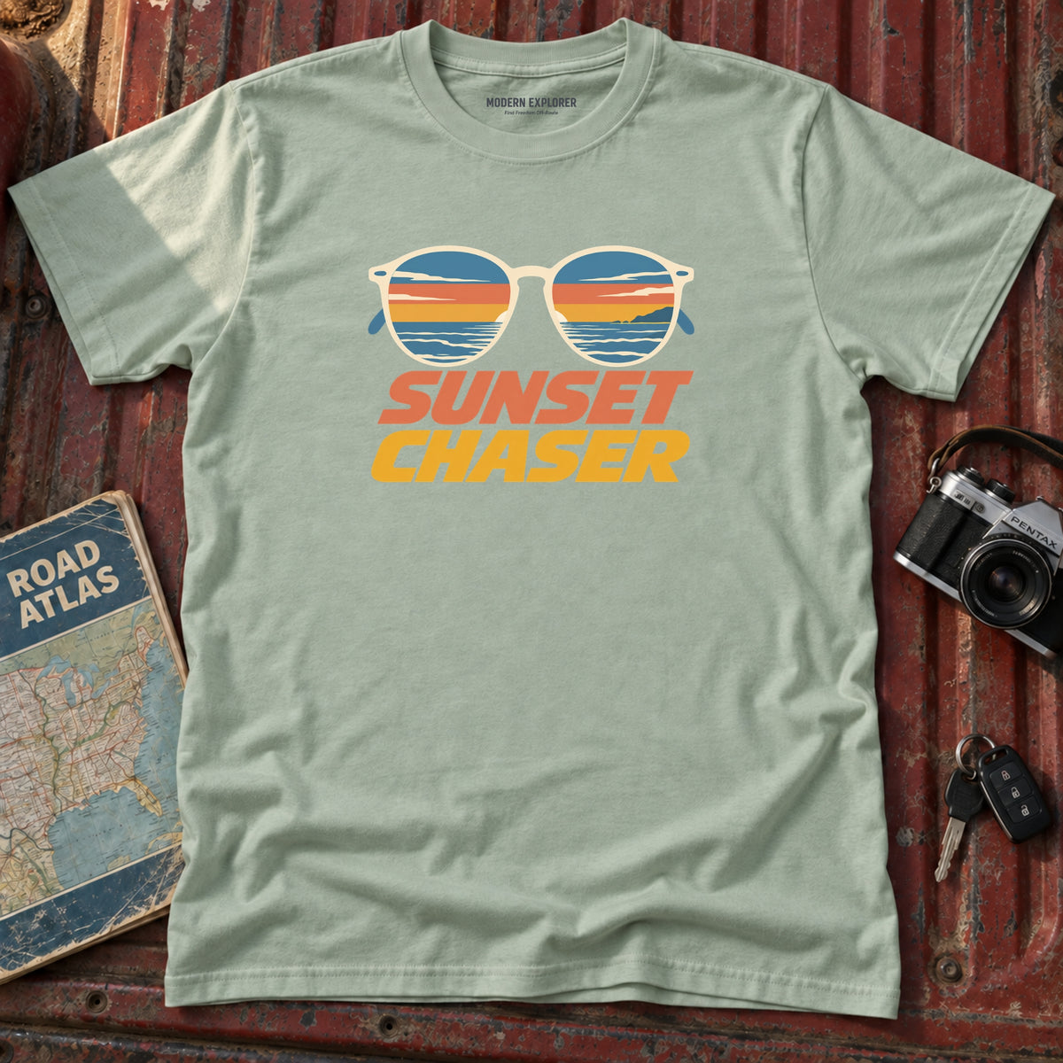 Sunset Chaser Retro Shades Tee