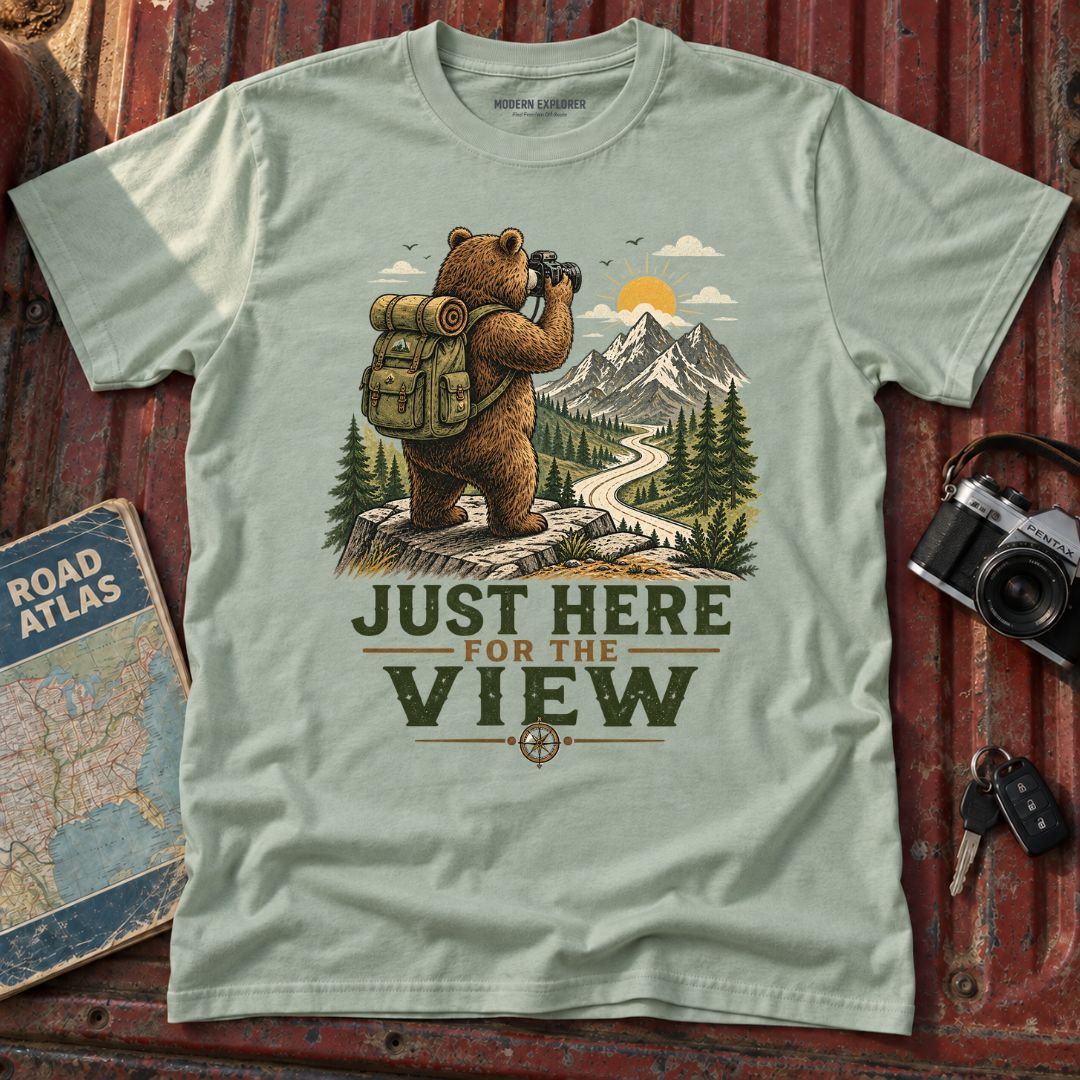 "Just Here for the View" Adventure Tee