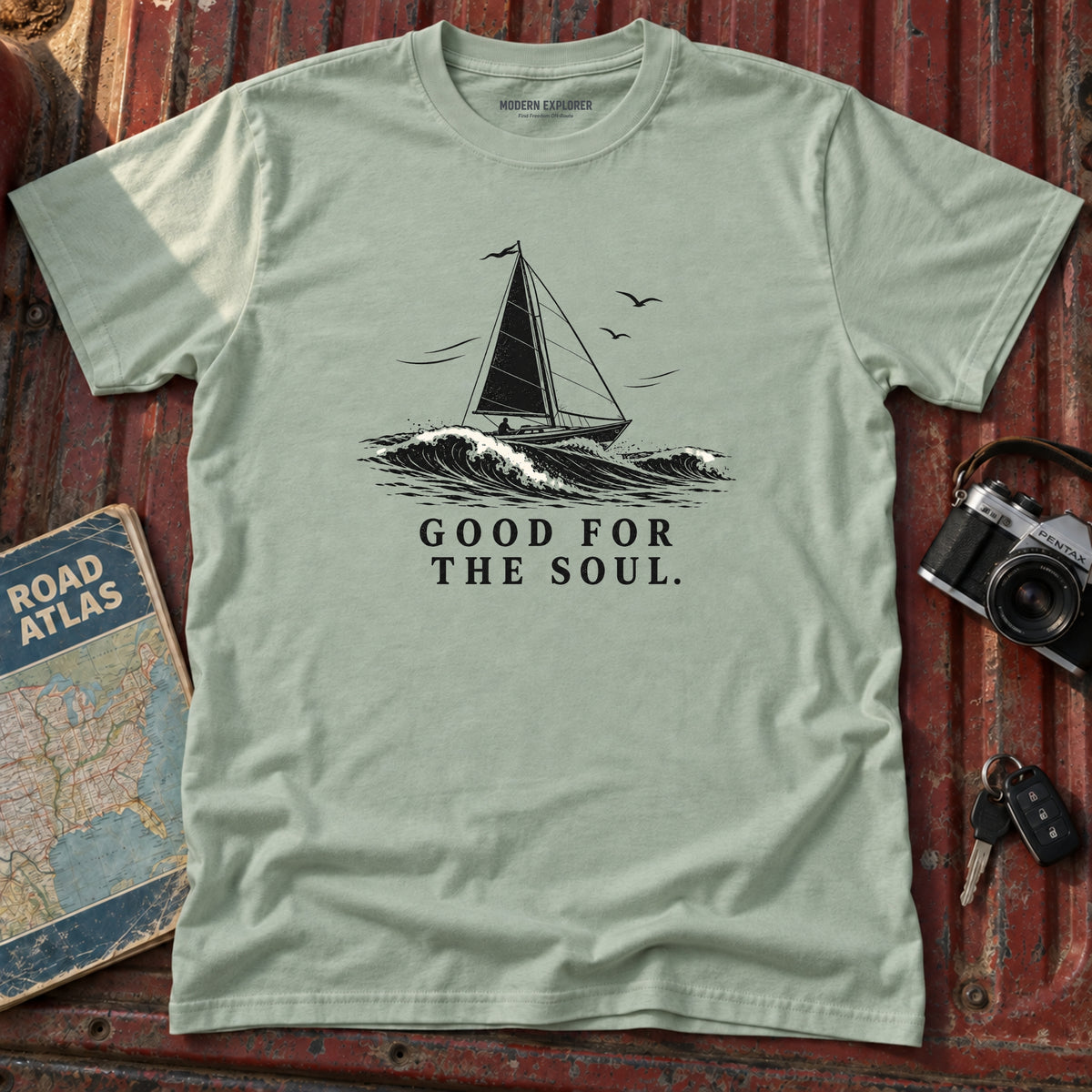 "Good for the Soul" Sailboat Tee