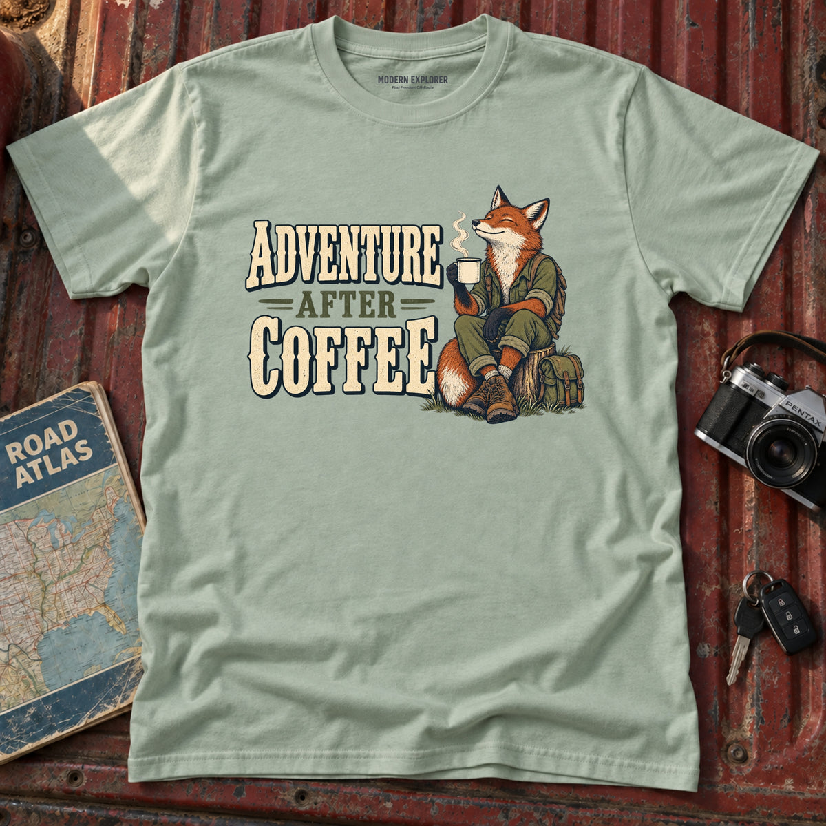 "Adventure After Coffee" Graphic Tee