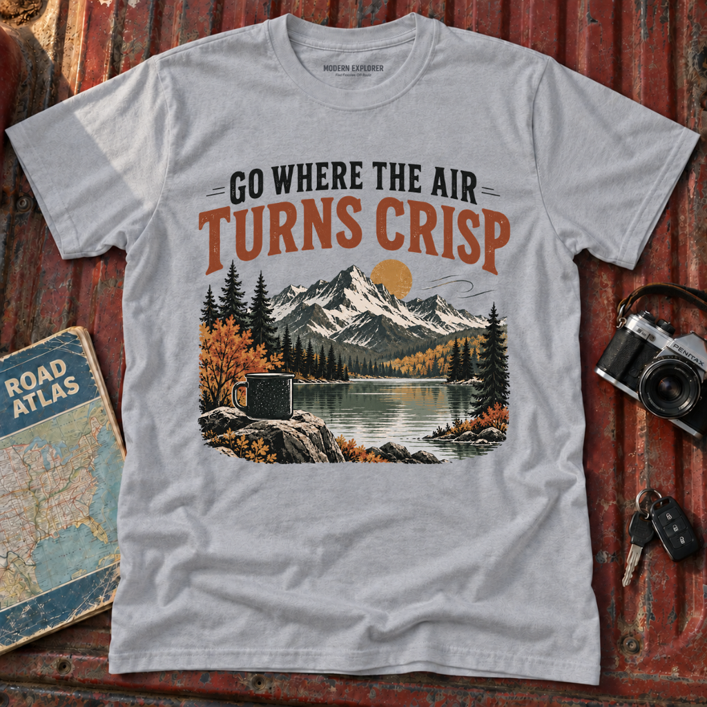"Go Where the Air Turns Crisp" Vintage Mountain Tee