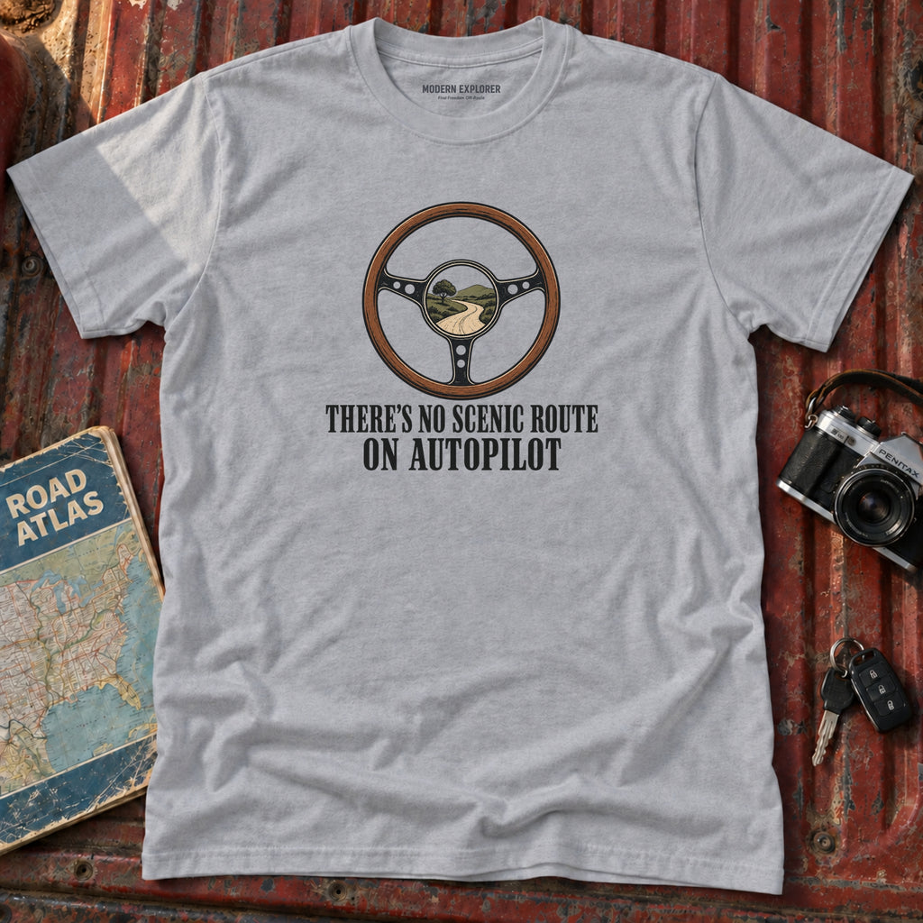 "There's No Scenic Route On Autopilot" Graphic Tee