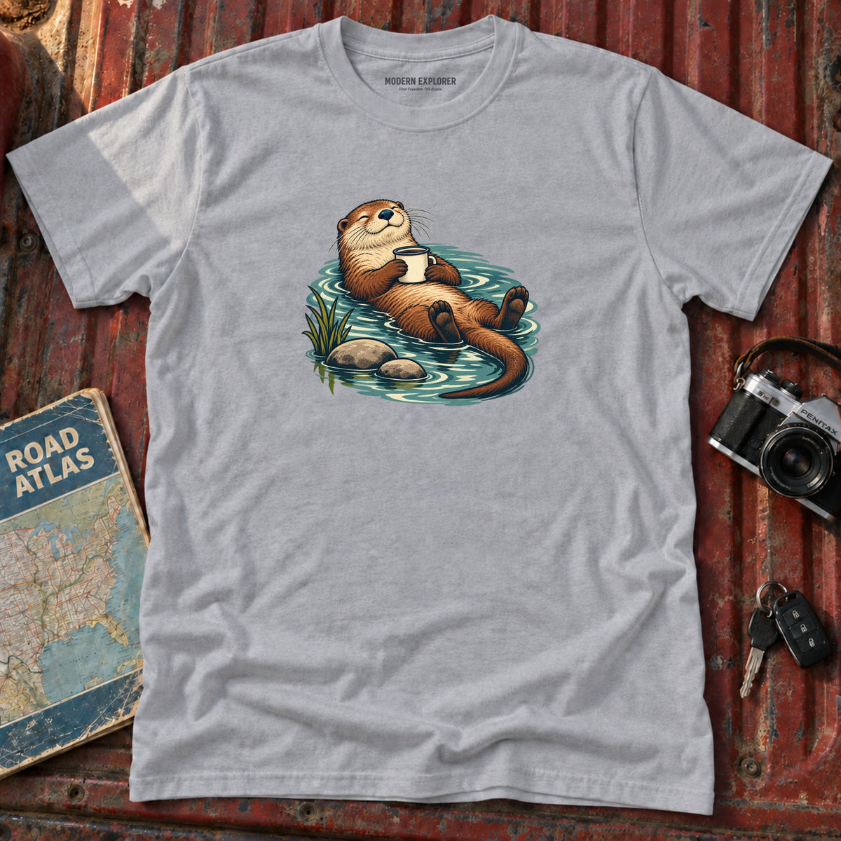 Otter with Coffee Graphic Tee