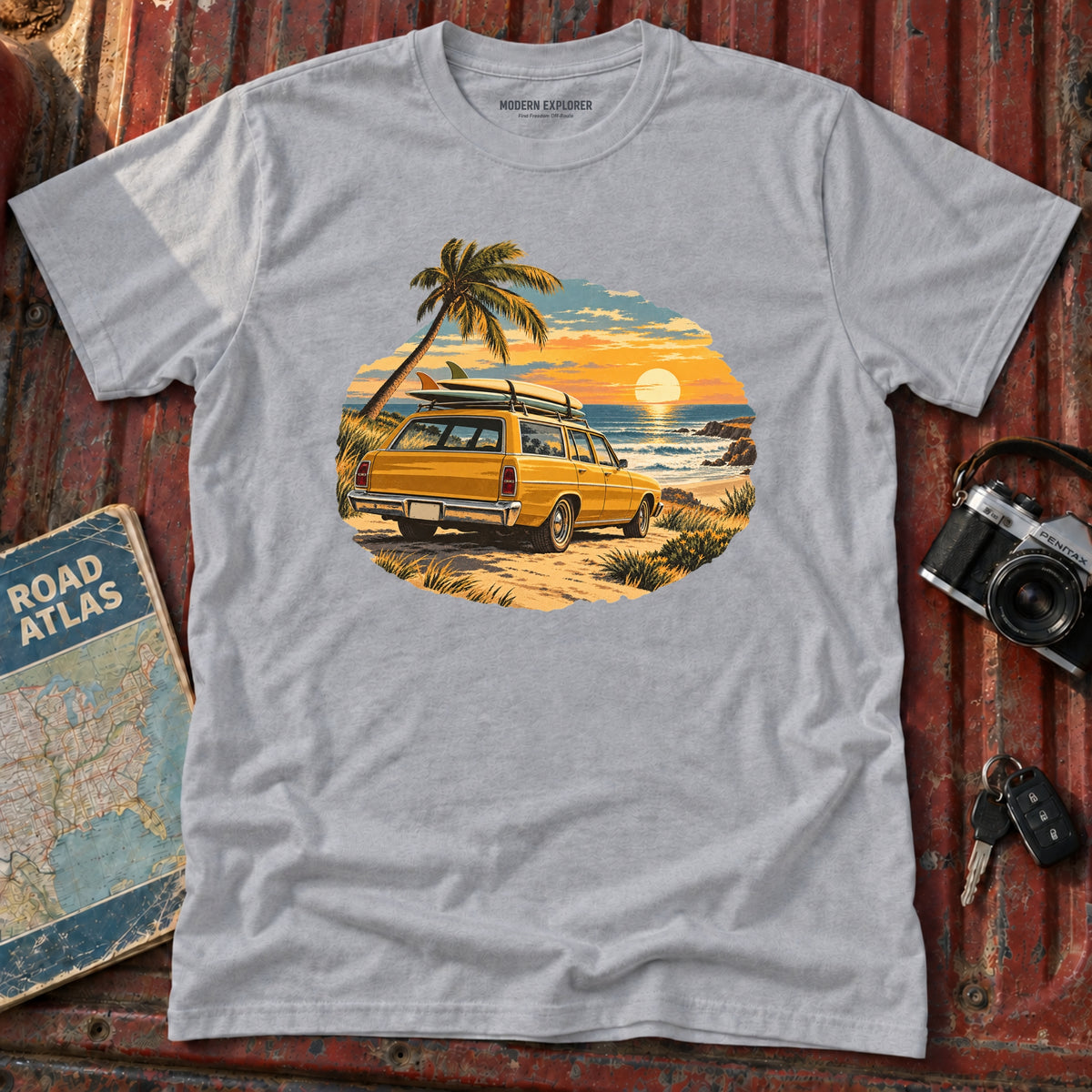 Golden Hour Surf Wagon Tee