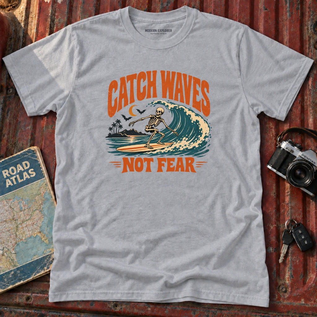 "Catch Waves Not Fear" Halloween Graphic Tee