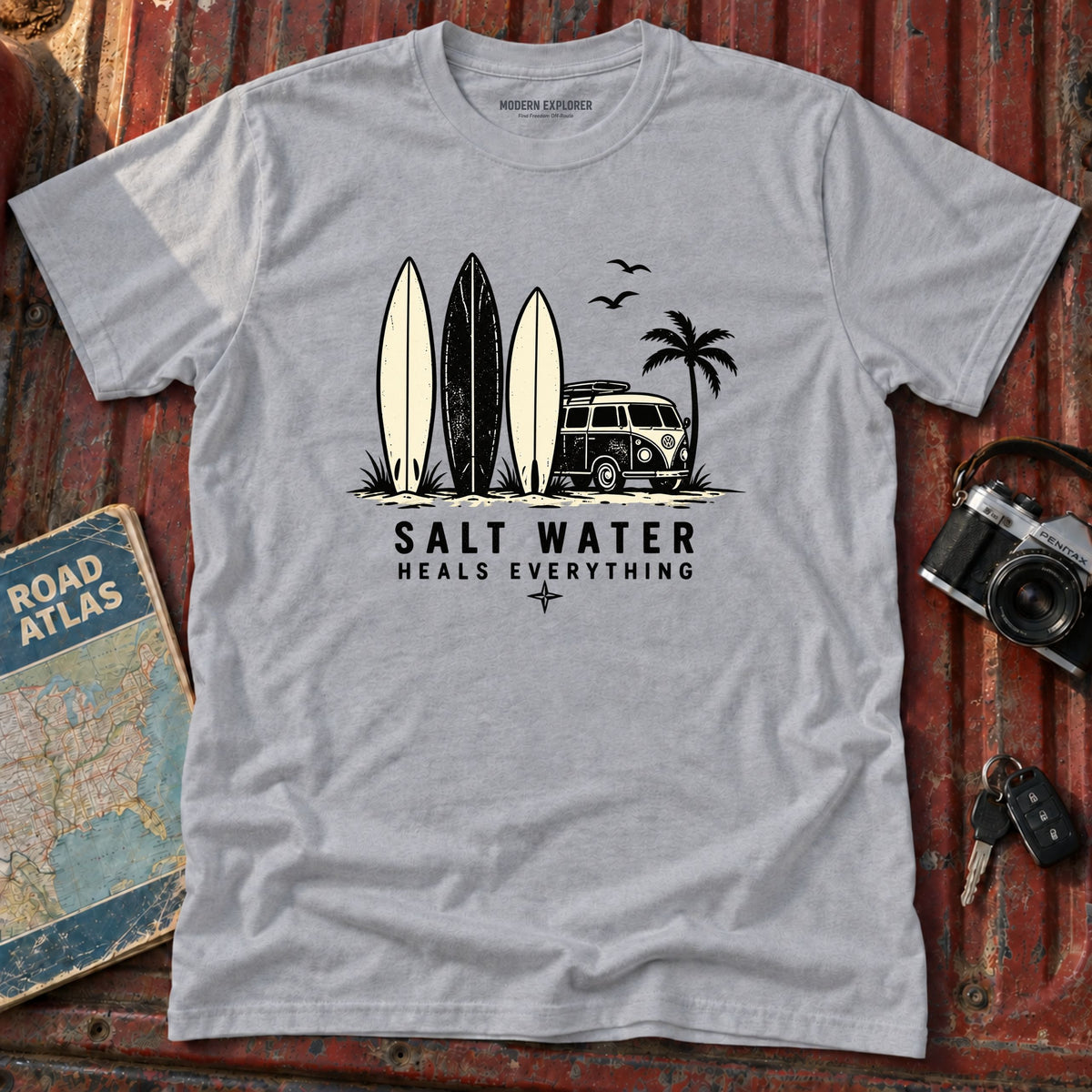 Salt Water Heals Everything Surf T-Shirt