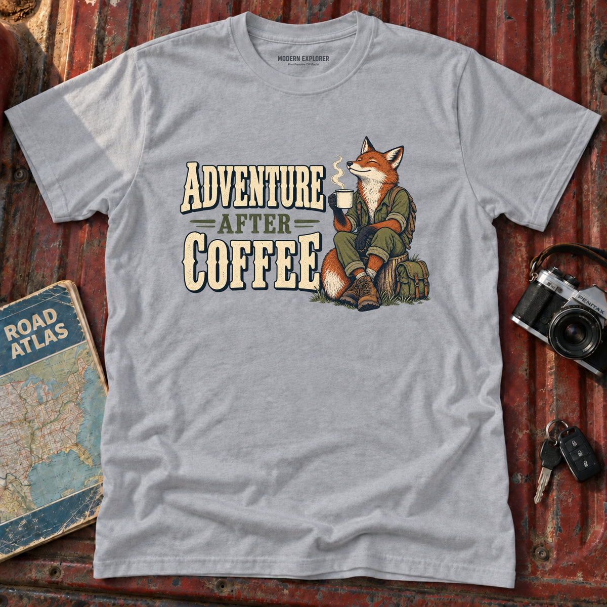 "Adventure After Coffee" Graphic Tee