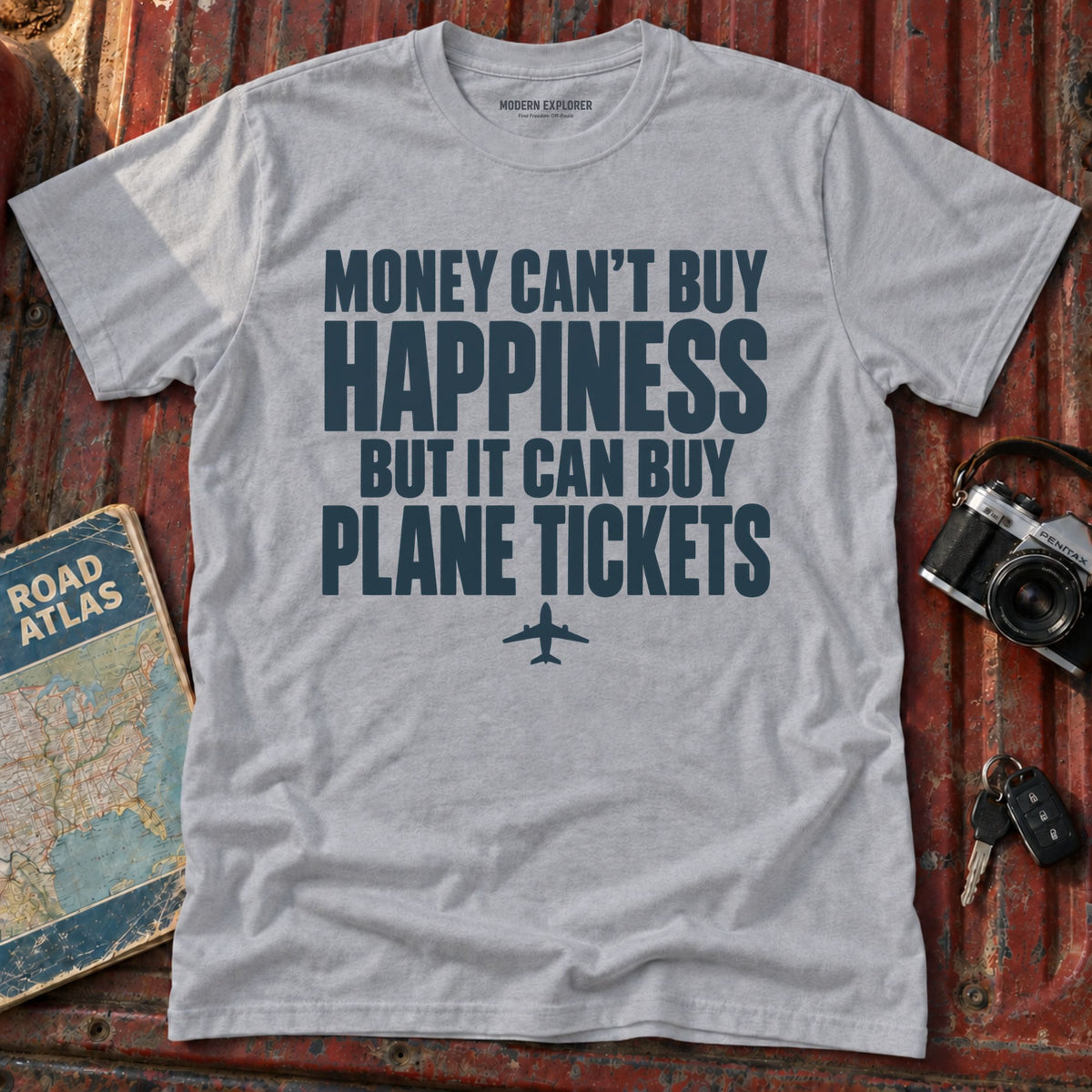 "Money Can't Buy Happiness but it Can Buy Plane Tickets" Graphic Tee