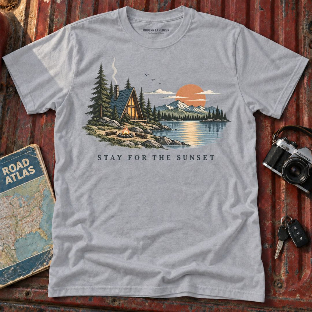 "Stay for the Sunset" Scenic Cabin Tee