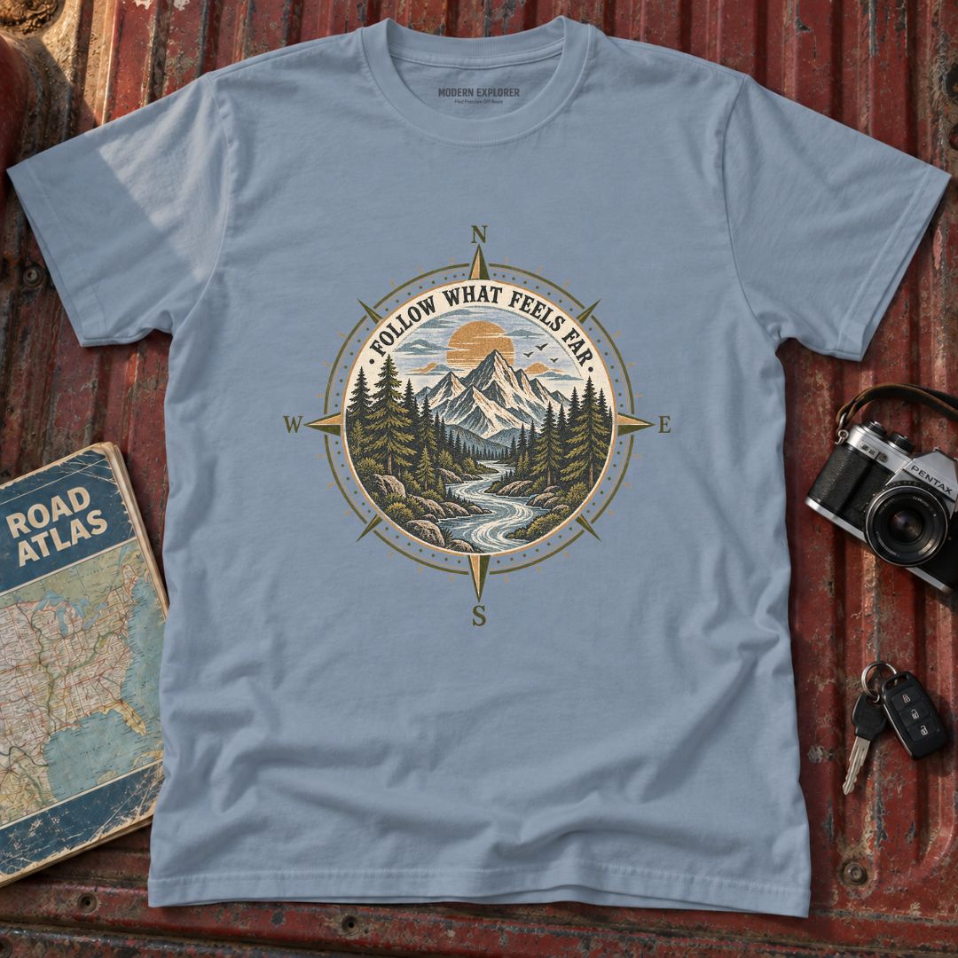 Follow What Feels Far Compass Tee