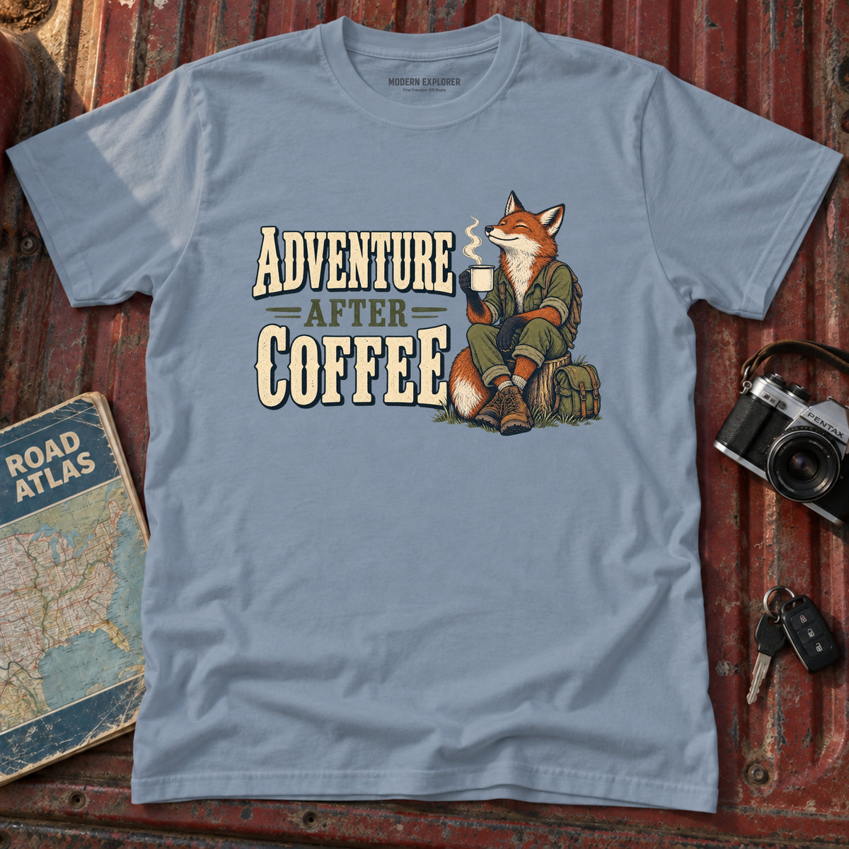 "Adventure After Coffee" Graphic Tee