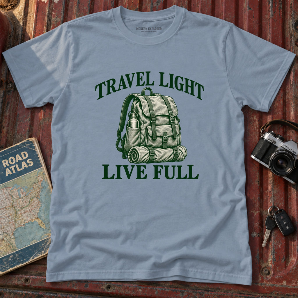 "Travel Light Live Full" Adventure Graphic Tee