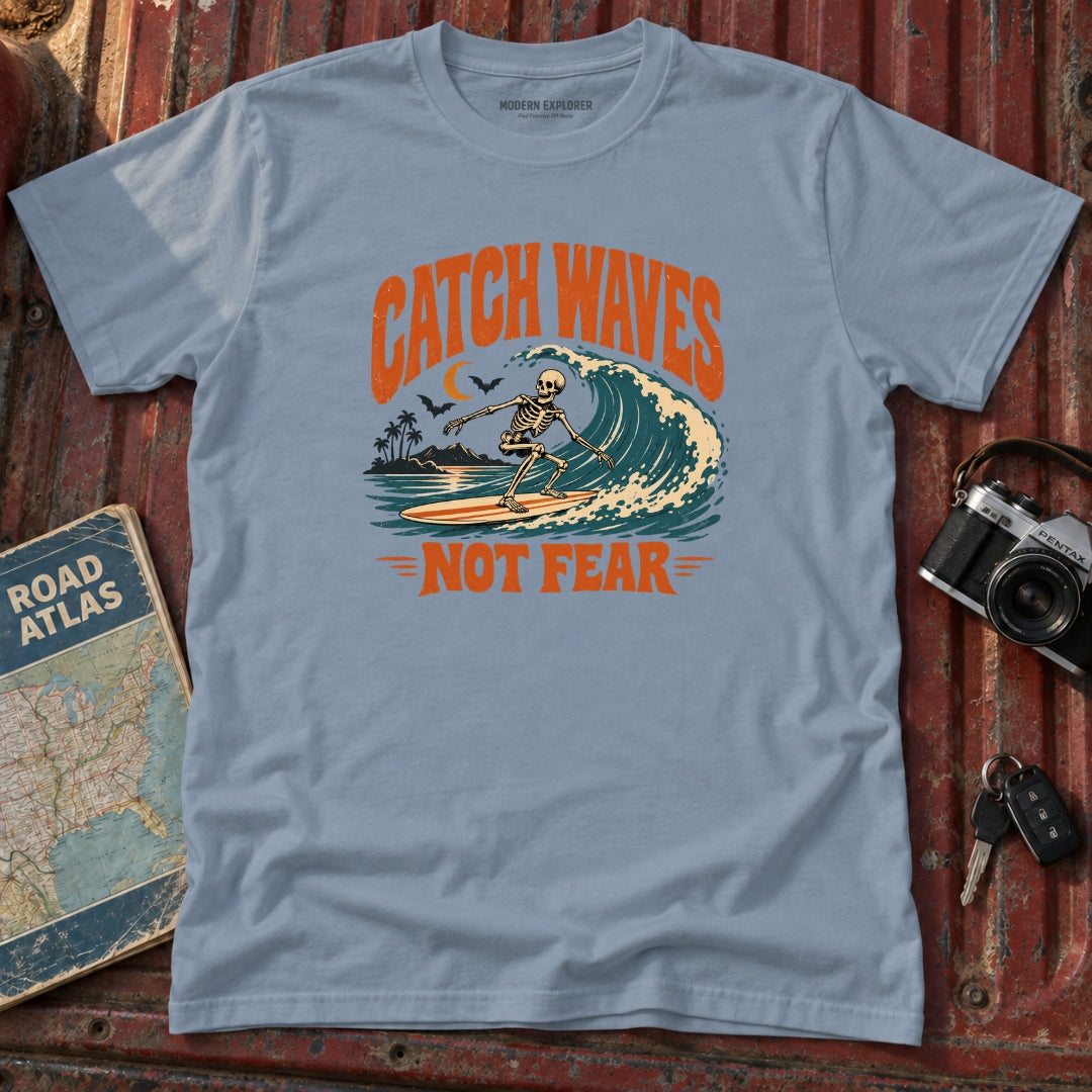 "Catch Waves Not Fear" Halloween Graphic Tee