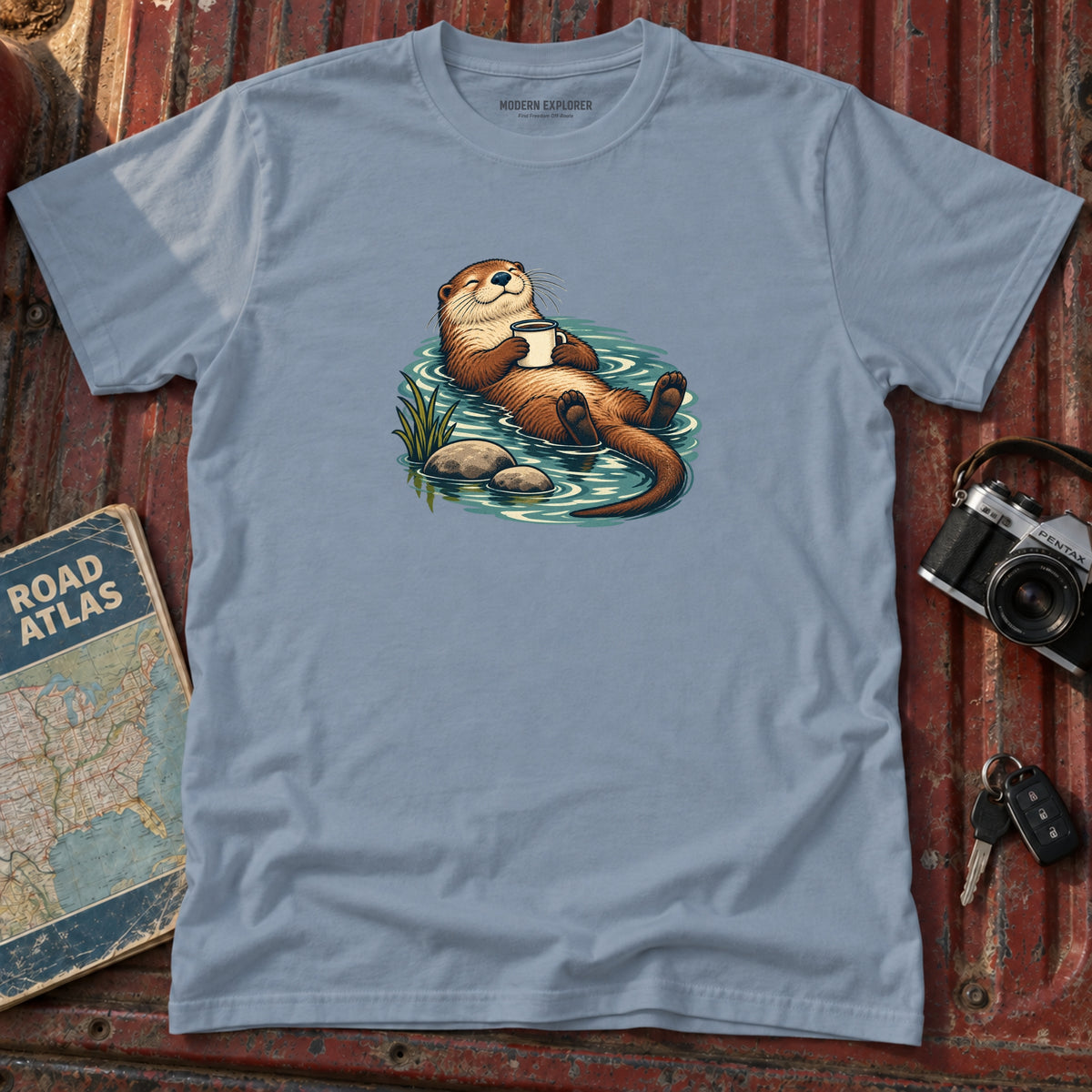 Otter with Coffee Graphic Tee