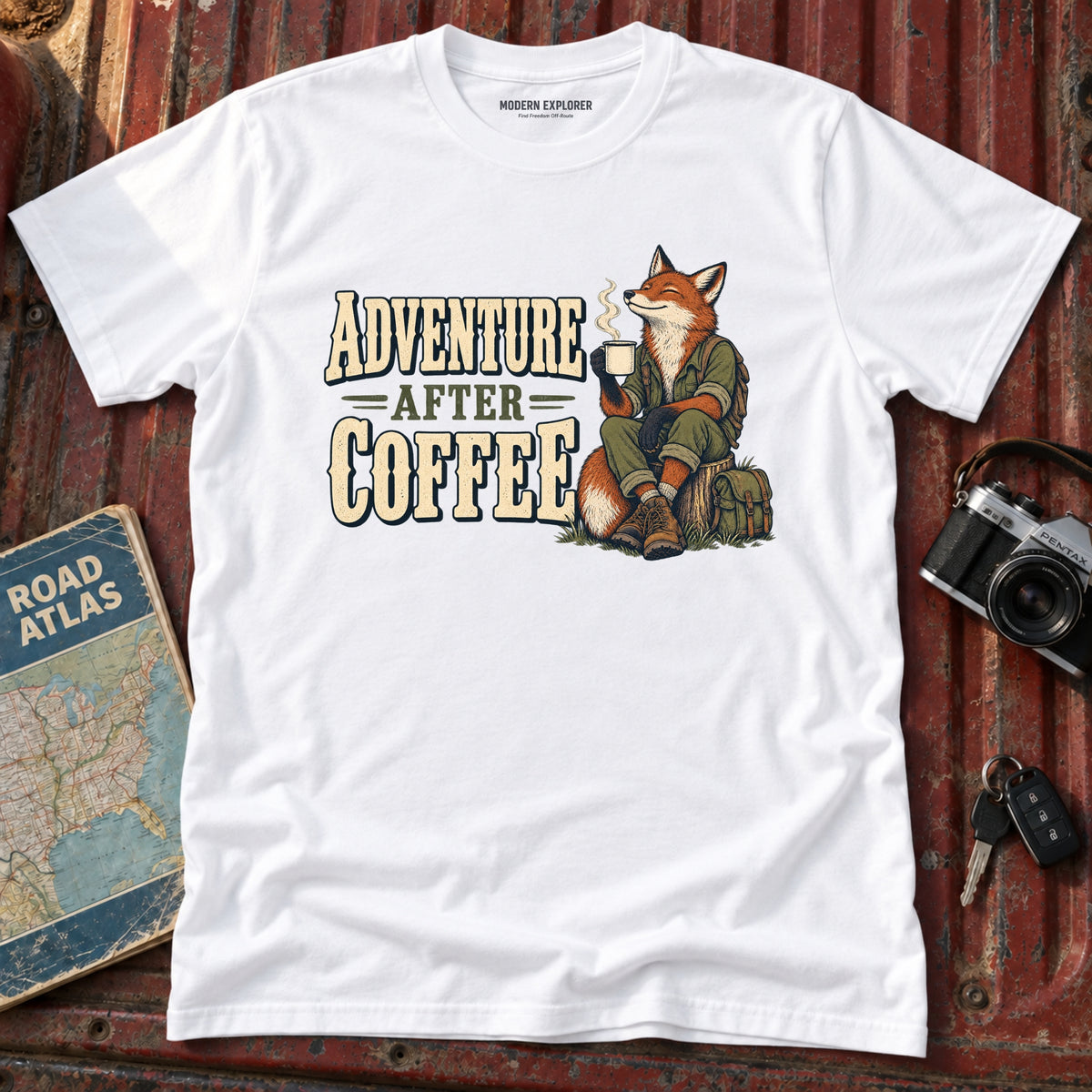 "Adventure After Coffee" Graphic Tee