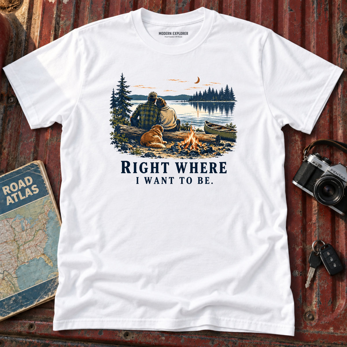 "Right Where I Want To Be"  Mountain Lake Tee