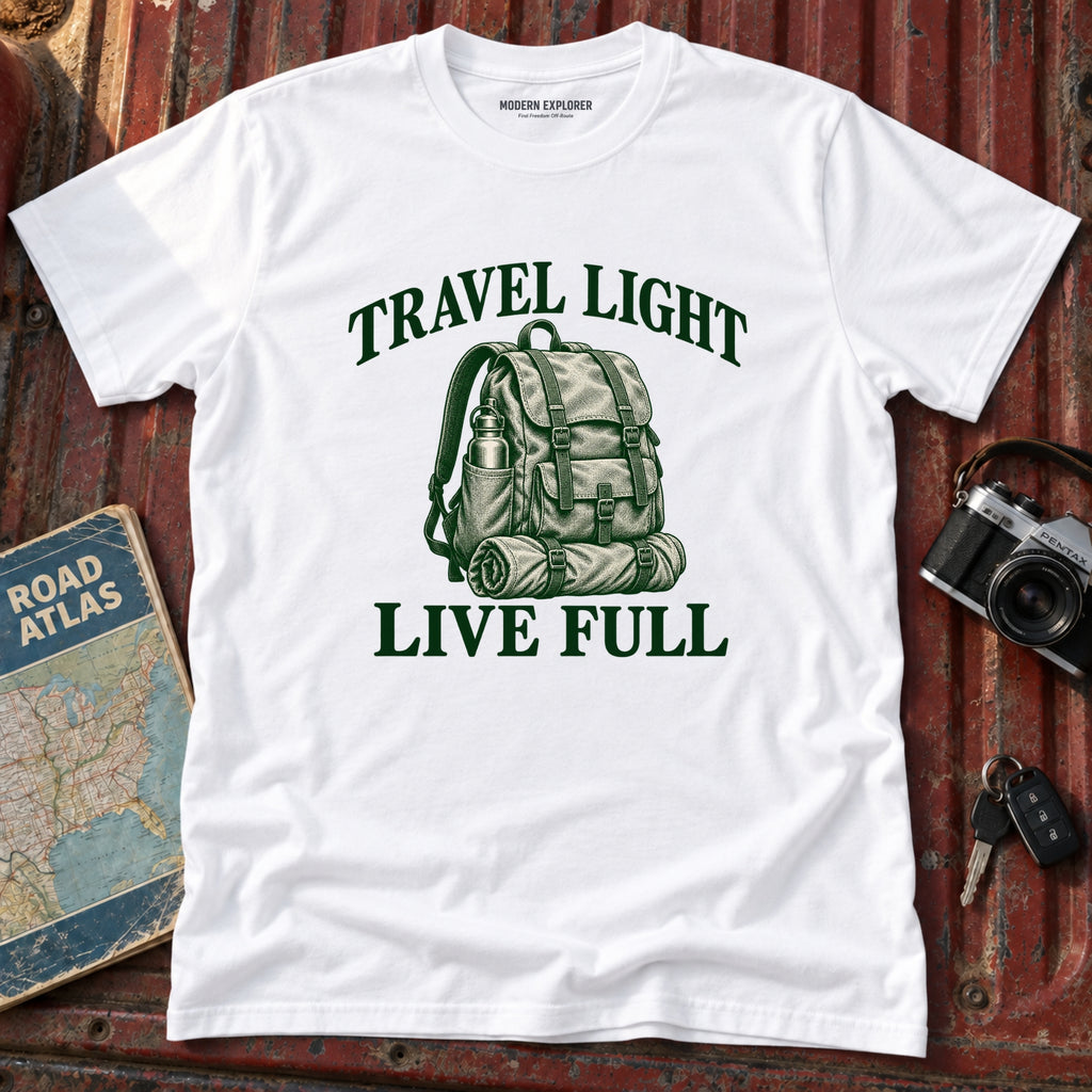 "Travel Light Live Full" Adventure Graphic Tee