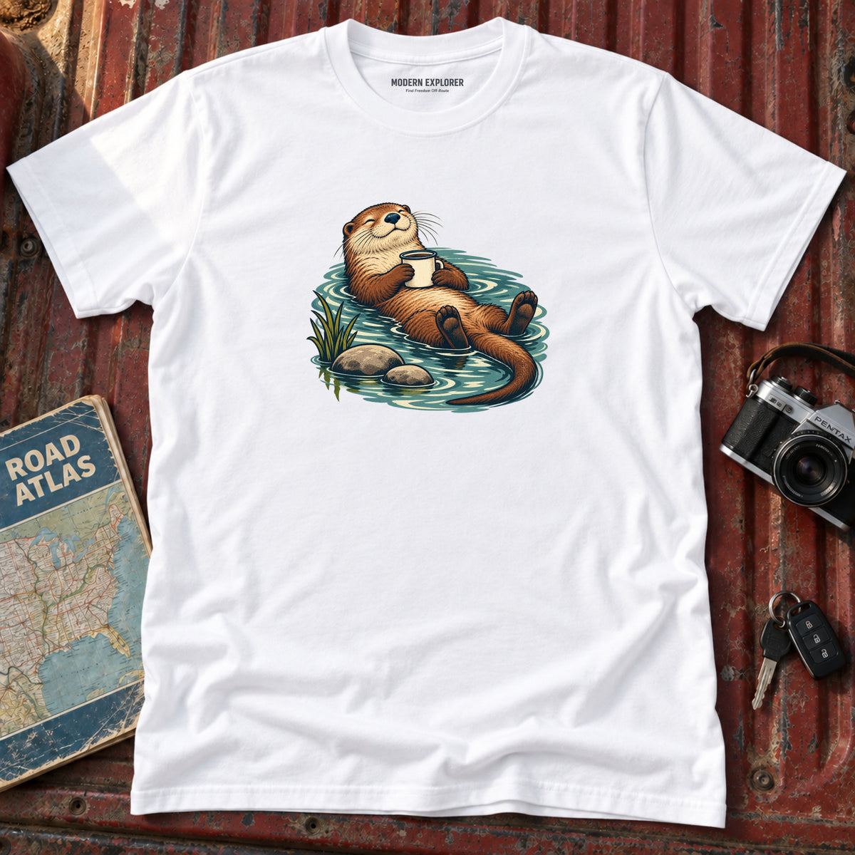 Otter with Coffee Graphic Tee