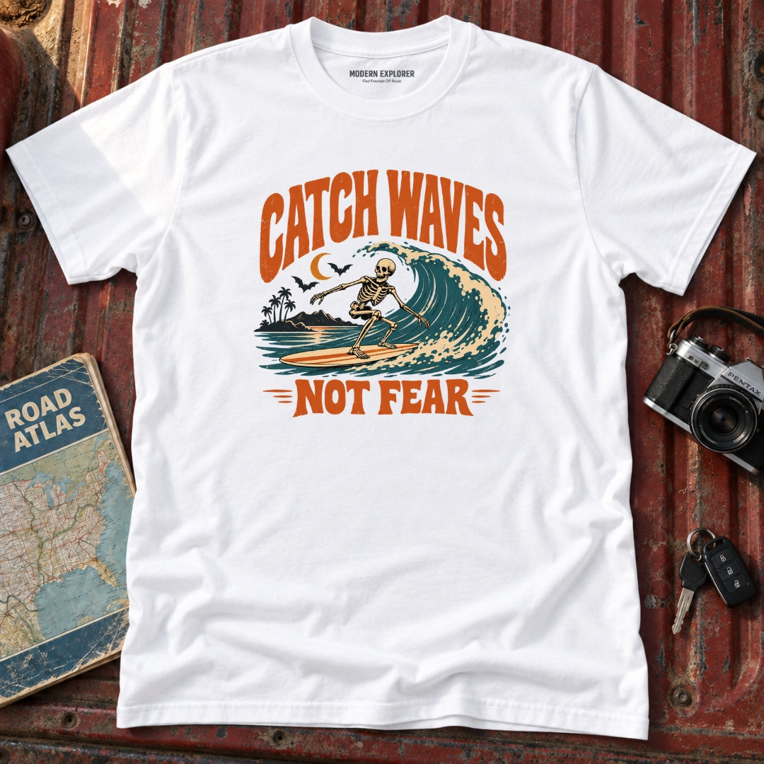 "Catch Waves Not Fear" Halloween Graphic Tee
